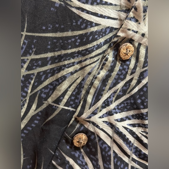 Joseph & Feiss s/s printed shirt. Black/Olive/Tan size 3XLT. 100% Silk - Picture 3 of 11